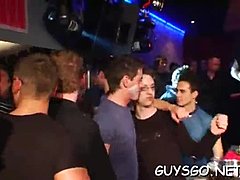 Sloppy blowjob and hardcore fucking in an amateur gay party
