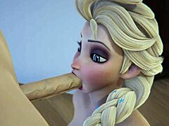 Get naughty with Elsa in a 3D animated hentai video