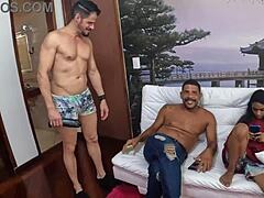 Carioca's first time orgy with a big black cock