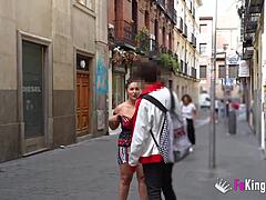 Gigi Lust, a busty beauty, flirts with men on the street and allows them to touch her in public
