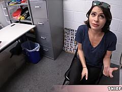 This petite teacher with a kleptomania fetish gets caught and has rough sex