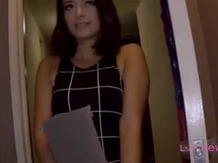 Creampie surprise for teen model during her photoshoot with agent
