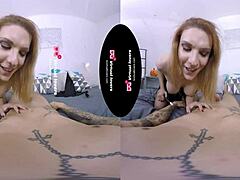 Virtual reality sex with a stunning shemale in stockings