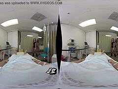 Virtual reality wanking with a skinny and petite pornstar