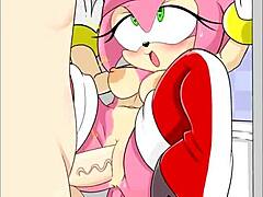 Cartoon porn compilation of Amy rose's attempts not to cum