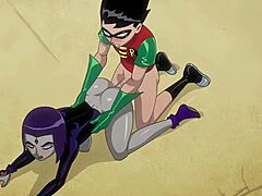 Dark Knight and Justice League: Teen titans engage in anal fucking and blowjob