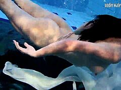 Softcore solo fun with a Czech teen in the pool