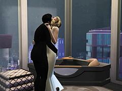 Cartoon-Pornostars Scarlett Johansson und Colin Johansson in einer dampfenden 3D-Hentai-Szene