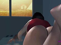 Eine 3D-Porno-Animation zeigt eine sinnliche Handjobb- und Blowjob-Szene