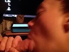 Sexy wife gives a hot blowjob to her husband in this homemade video