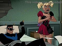 Vídeo HD de Harley e Batman em uma cena de amor quente