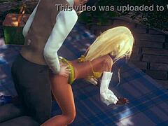 Rikku's FF cosplay turns into steamy sex session with a man in Hentai gameplay