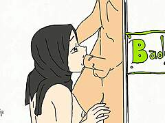 Fata din desene animate din Indonezia primește o muie animată și o ejaculare