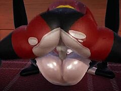 Doble placer: Helen Parr recibe creampie en este porno animado en 3D
