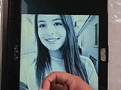 Masturbating to a tribute video of Julia